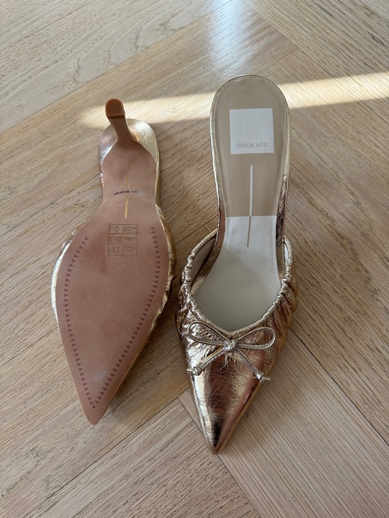 Dolce Vita Shoes - Dolce Vita Metallic Gold Pointed Toe Bow Mule